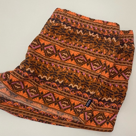 Patterned Brown and Orange Womens Patagonia Shorts - Picture 6 of 6